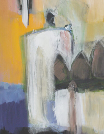 Angèle Ruchti, 2002, mittelalterliche Szene, 50 x 90 cm