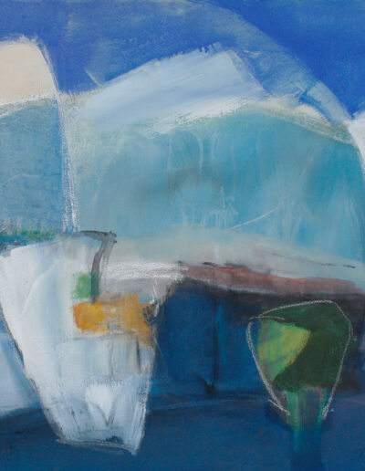 Angèle Ruchti, 2003, blaue landschaft, 90 x 50 cm
